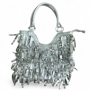 SILVER TASSLE X STUDDED BAG